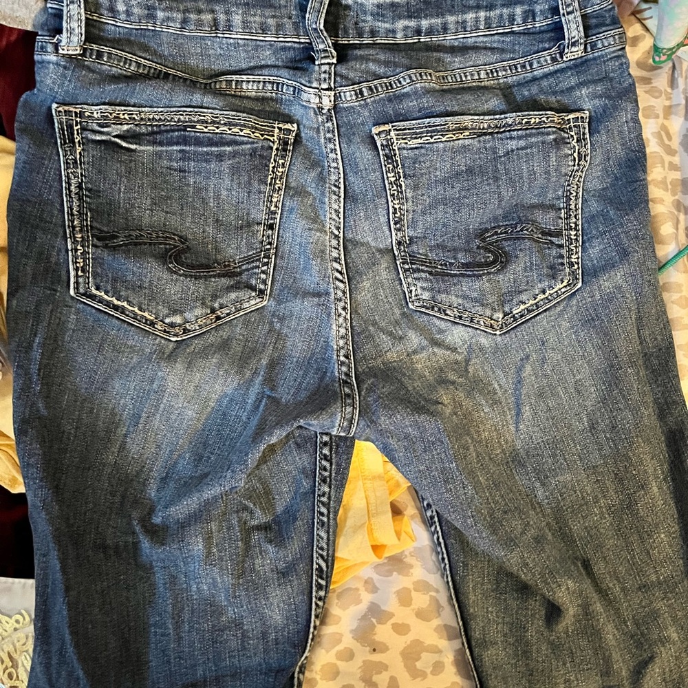Silver Crop Jeans
